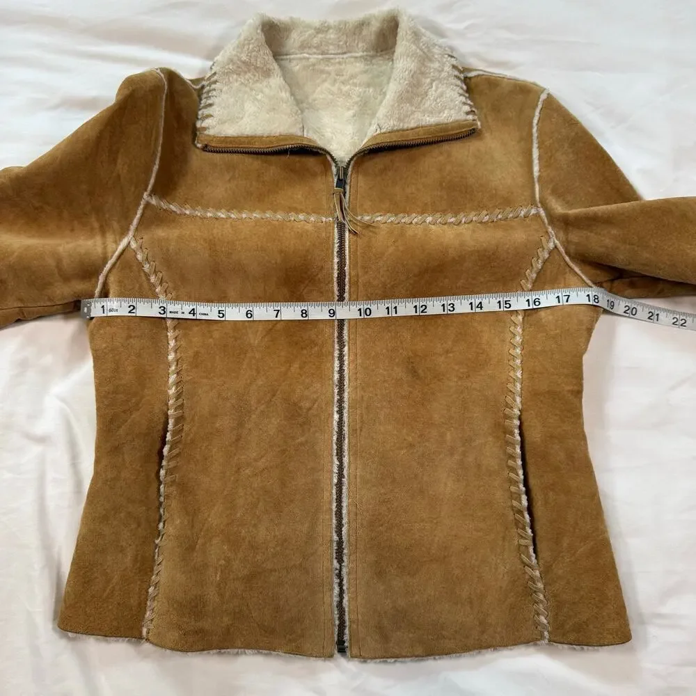 Vintage Y2K Wilsons Leather Pelle Studio Jacket Suede faux fur womens size small - Picture 10 of 16